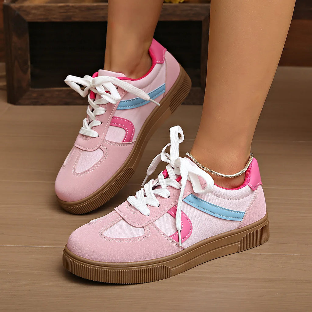 Women's Flat Bottom Sports Shoes Hot Sale Mixed Colors Spring Autumn New Style Sneakers Casual Leisure Student Flats Rubber Sole