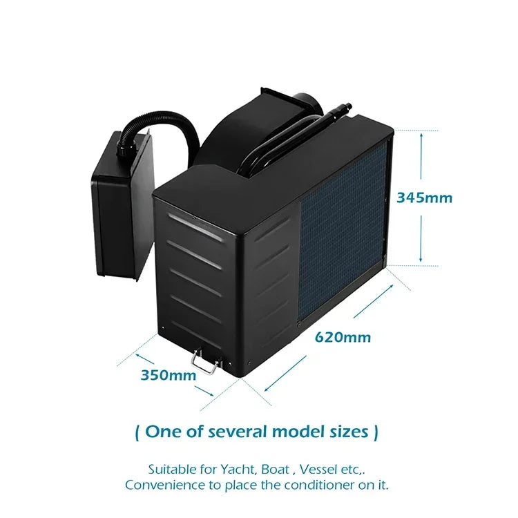 2024 DC Self-contained 12V 24V 48V 110V 220V 230V Cooling System Cooled Chiller Marine air Conditioner for Boat 9000BTU-24000BTU