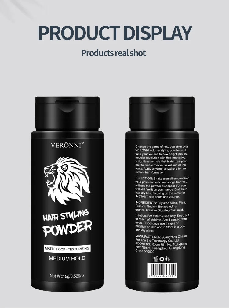 VERONNI Export Special Hair Volumizing Powder - Unisex Wash-Free Oil Control Powder for Bangs & Hair Root Lift