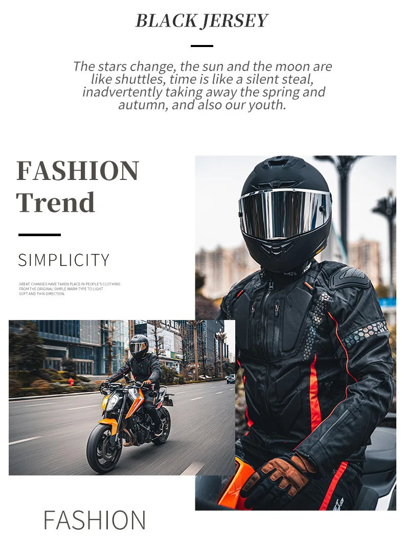 Four Seasons Motorcycle Jacket Moto+Protector Motorcycle Pants Cold-proof Waterproof Moto Suit Touring Clothing Protective Gear