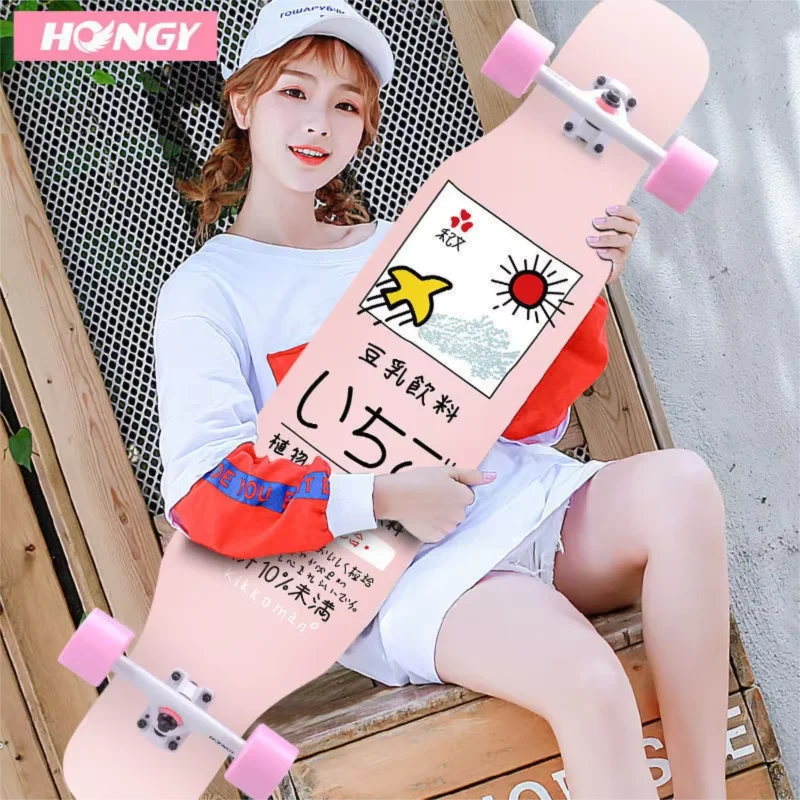 Beginner skateboard, longboard, women’s and men’s adult and student cruiser board, dance board, four‑wheel skateboard for teens