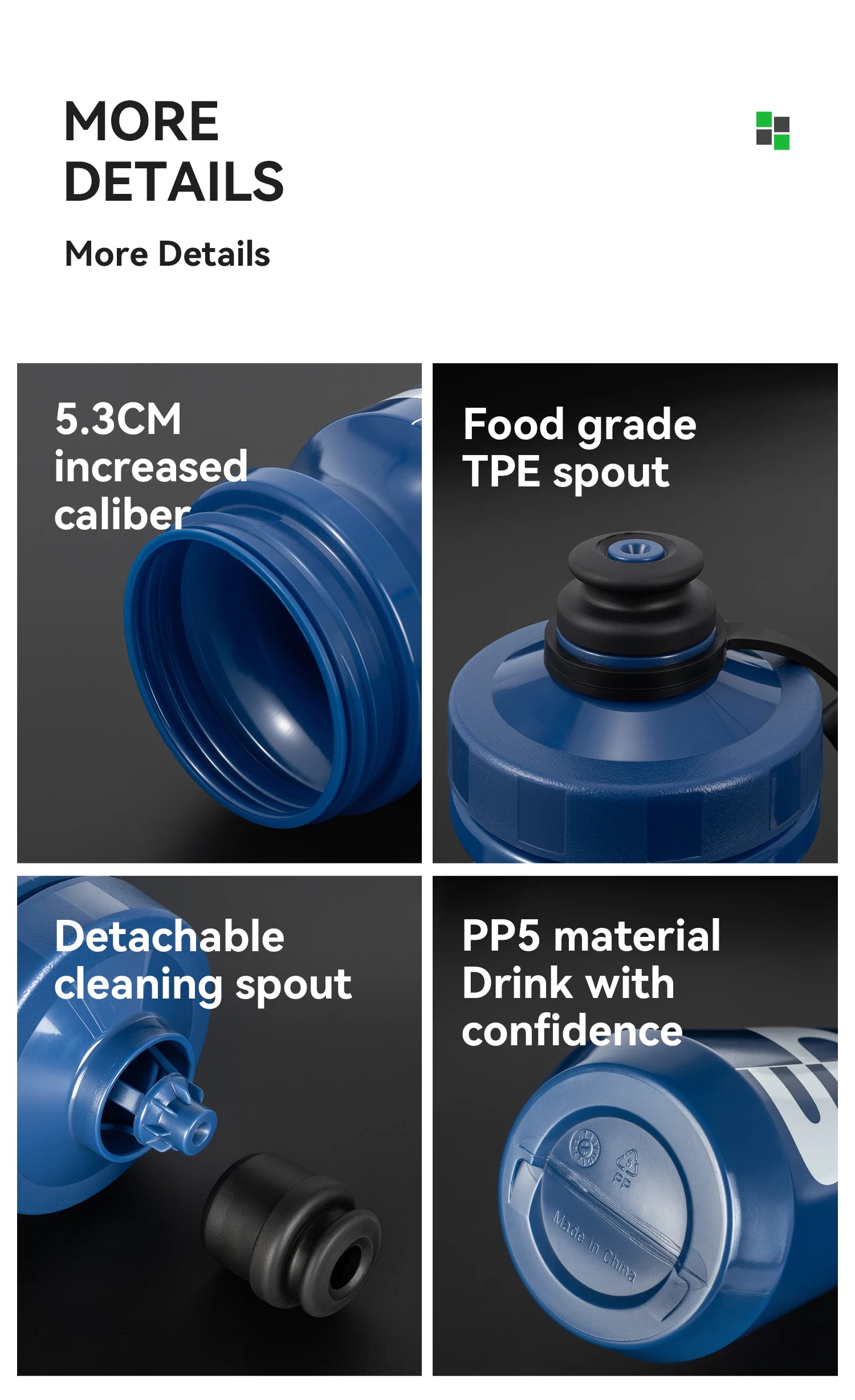ROCKBROS Cycling Water Bottle 600ml Large Capacity Lightweight Squeeze Type Sports Bottle with Dust Cover Leakproof Water Bottle