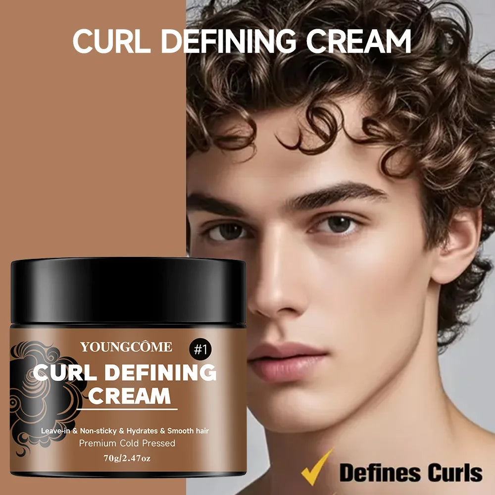Black Castor Oil Curl Defining Cream Non-stick Hydrates & Eliminates Frizz, Hair-Smoothing Anti-Frizz Cream to Define Quick Repa