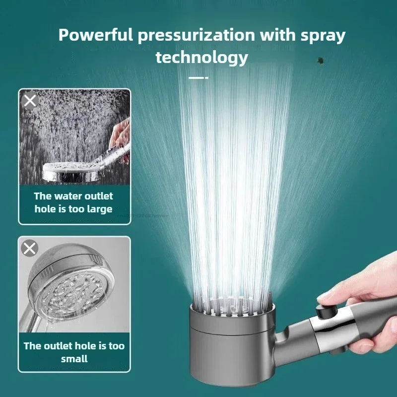 Shower Head High Pressure Shower Head One Button Water Stop Water Saving Adjustable 4 Mode Water Massage Shower Head