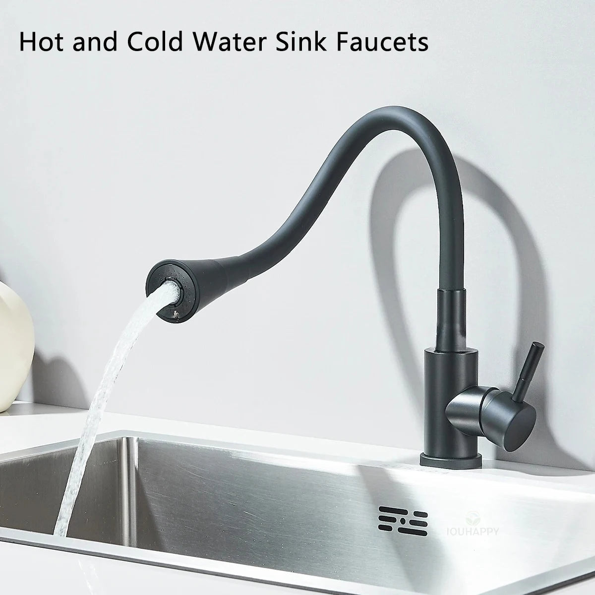 Cold and Hot Kitchen Sink Faucet Single Handle Washbasin Water Tap Deck Mounted Bathroom Basin Mixer Tap Home Accessories