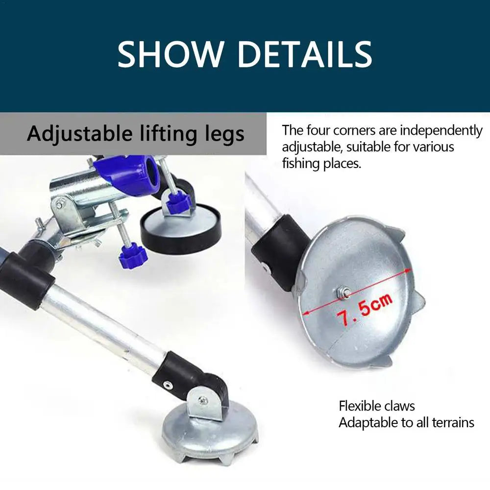 Portable Fishing Chair Folding Fish Chair 180 Degree Adjustable Backrest Four-leg Recliner Aluminum Alloy Camping Chair Stool