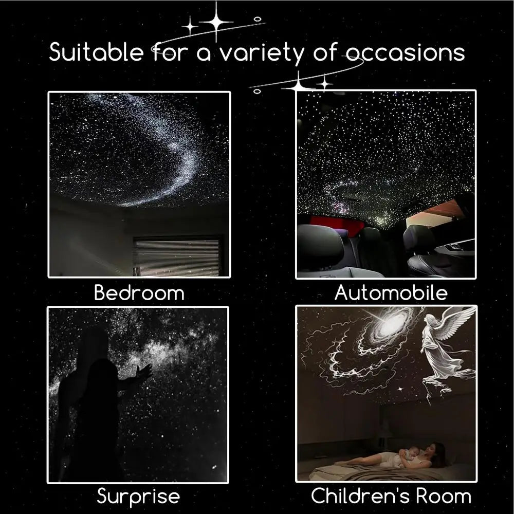USB Car Atmosphere Projector Light Car Interior Ambient Light LED Starry Star Light Party Decor Romantic Saturn Galaxy Light