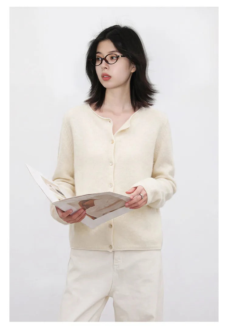 CHIC VEN New Women Knitted Cardigan Solid Long Sleeved Single-breasted Loose Casual Oversize Female Sweater Autumn Winter 2026