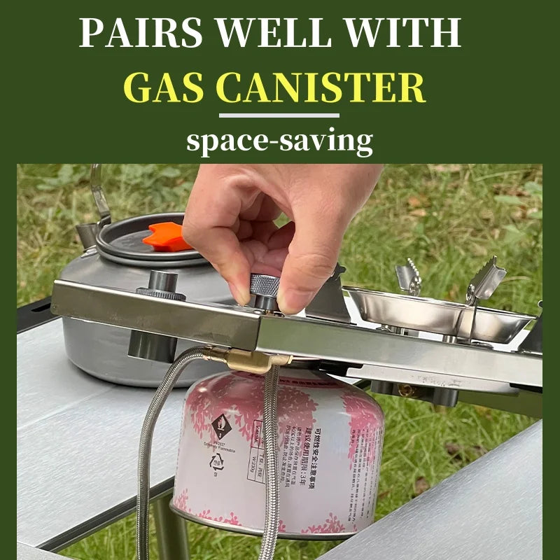 IGT Half-Unit Gas Stove 7200W High Power Stainless Steel IGT Burner Plate Folding Camping Igt Gas Burner BBQ Grill Desktop Stove