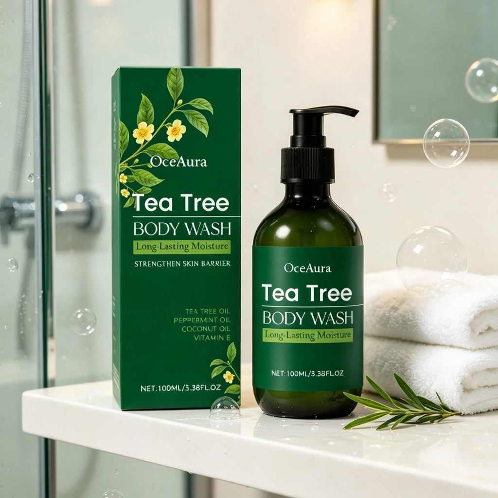 OceAura Tea Tree Body Wash Nourishing Skin Gentle Care Wash Away Dirt Eliminate Body Odors Strengthen Skin Barrier Shower Gel
