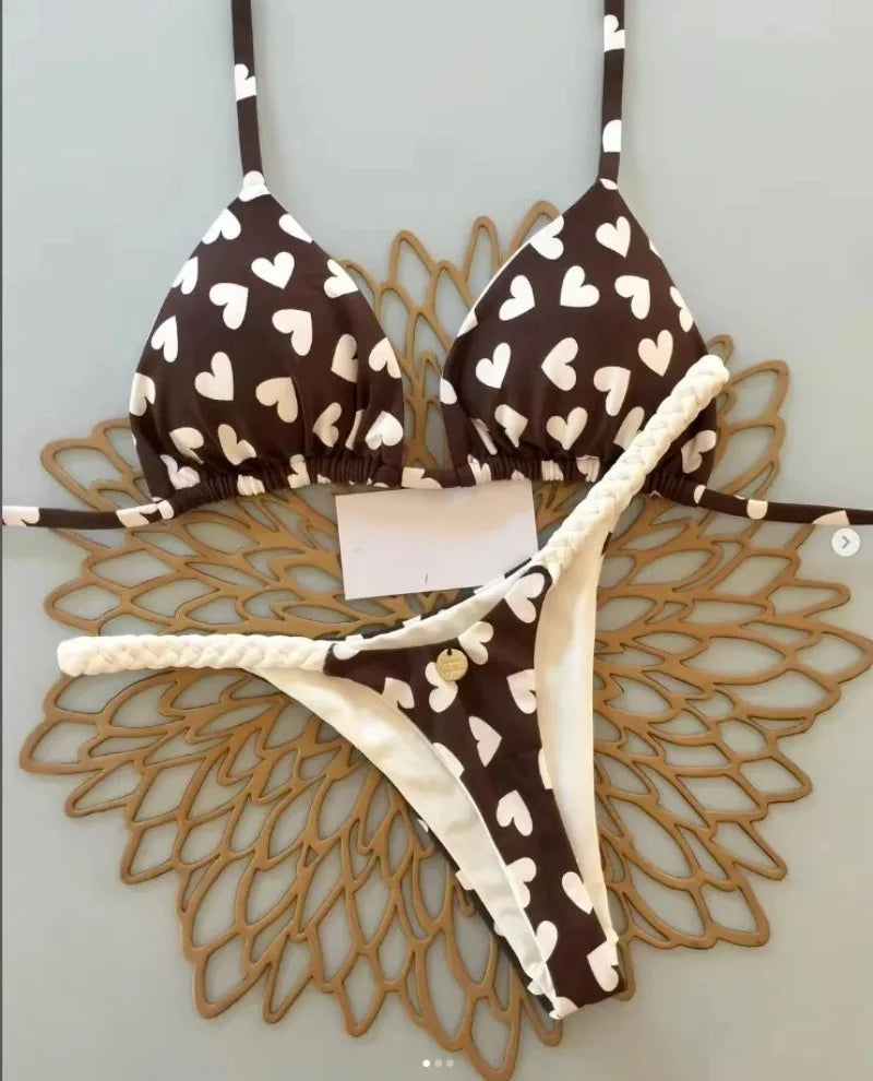 New Bikini Women Swimsuit Beach Vacation Swimwear Leopard Printed Sexy Bikini Set Beachwear Swimsuit Thong Bathing Suit Biquinis