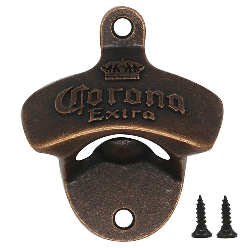 1pc Retro Decorative Bottle Opener Wall Mounted Hanging Beer Openers Bar Tools Alloy Electroplating Process Bar Cafe Wall Decor