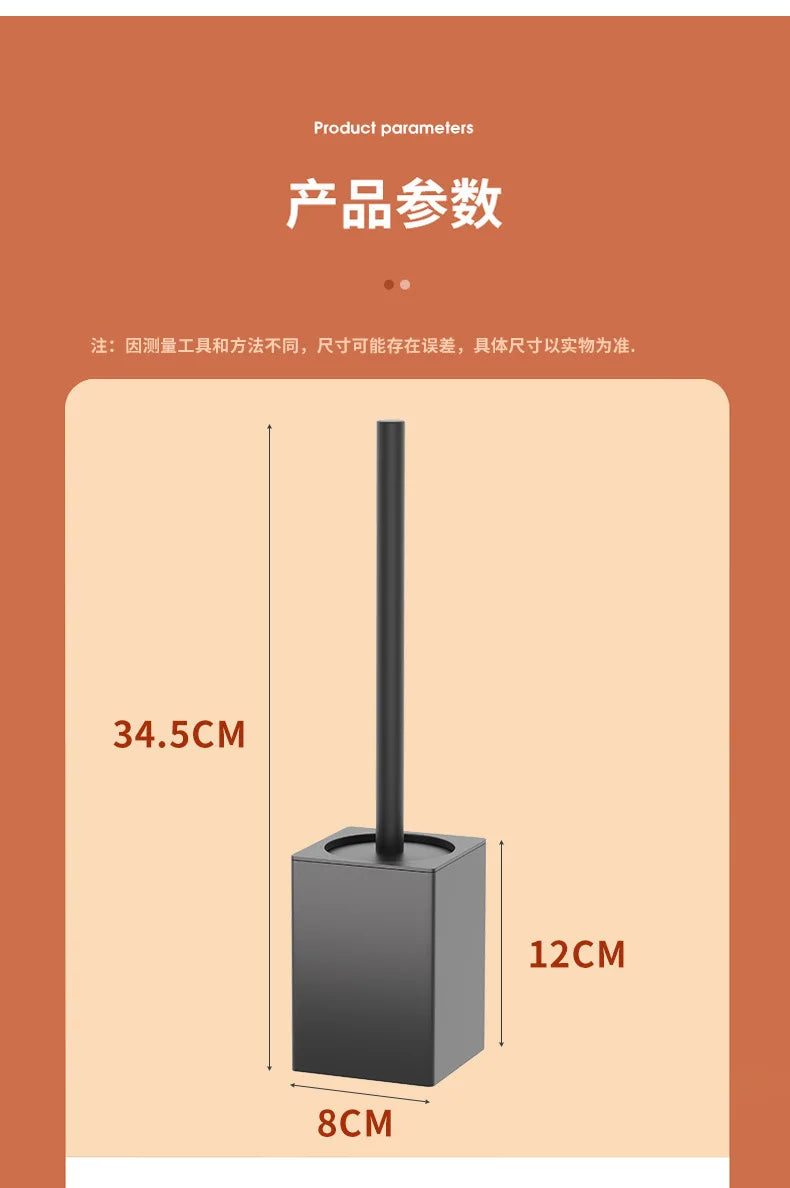 Toilet Brush Holder Wall Mounted Bathroom Cleaning Brush Toilet Brushes For Cleaning Storage Space Aluminum