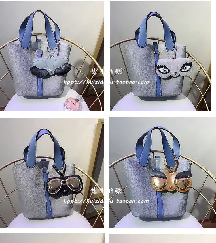 ins cartoon cute glasses case portable men and women sunglasses myopia glasses organizer bag protective sleeve glasses bag charm