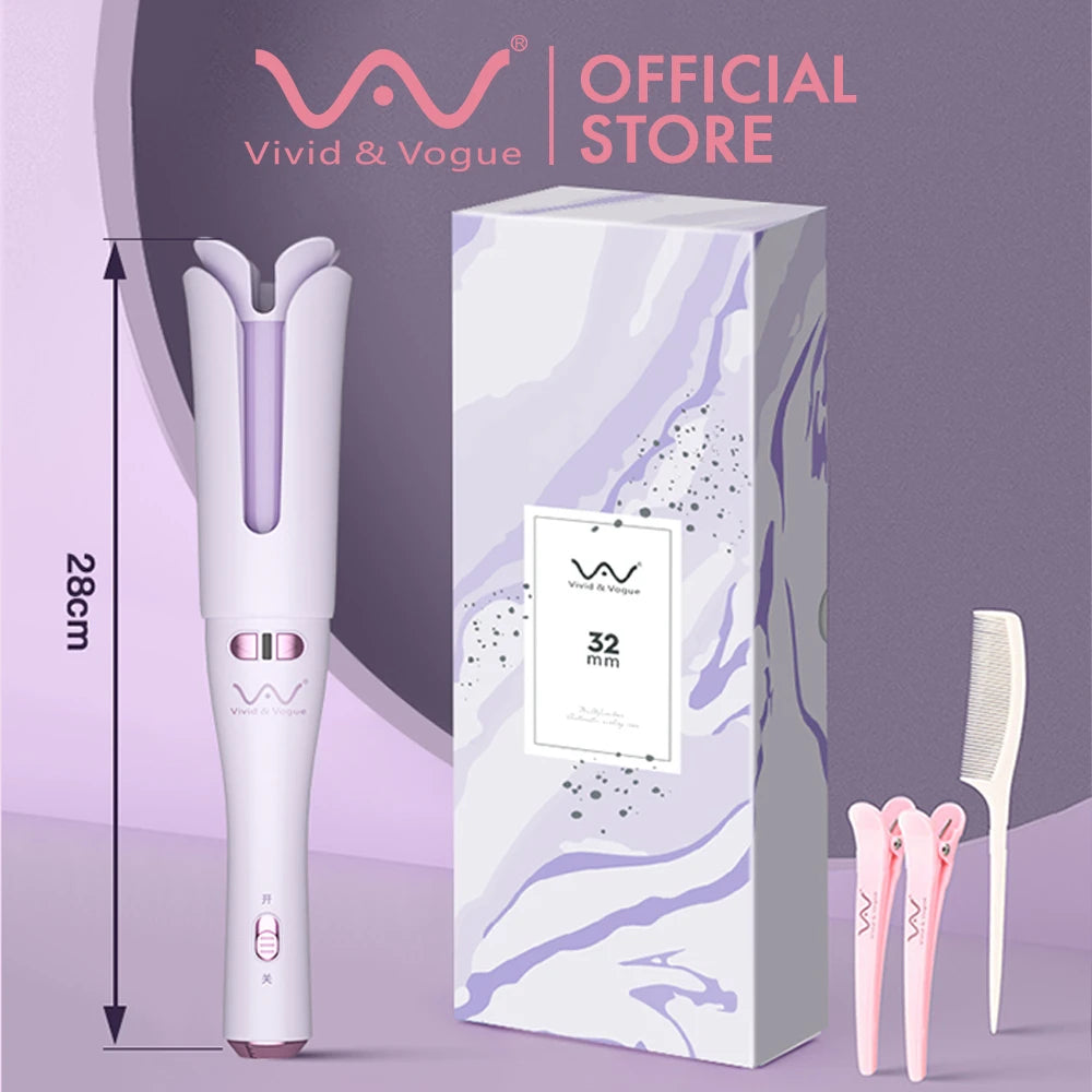 Vivid & Vogue G5 Anti-Scald Ceramic Automatic Hair Curler 32mm Hair Curling Hair Curly Iron Hair Straightener   Portable curling