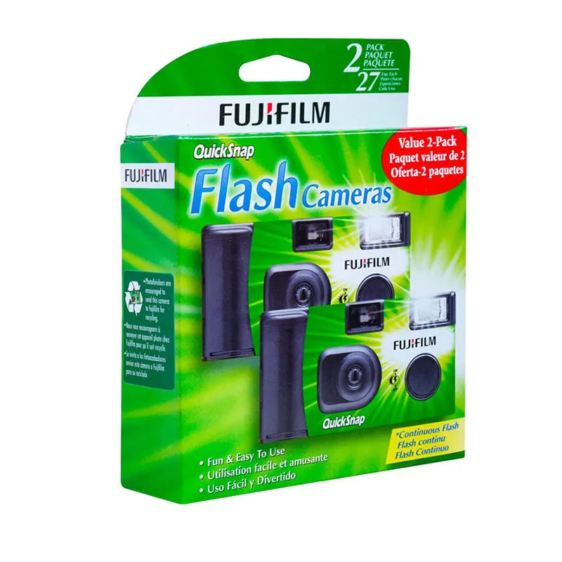 Fujifilm Single Use Disposable Film Camera Fujifilm Quick Snap/Fujifilm Quick Fun/Fujifilm ACE 400 with Flash 27 Photo Exposures