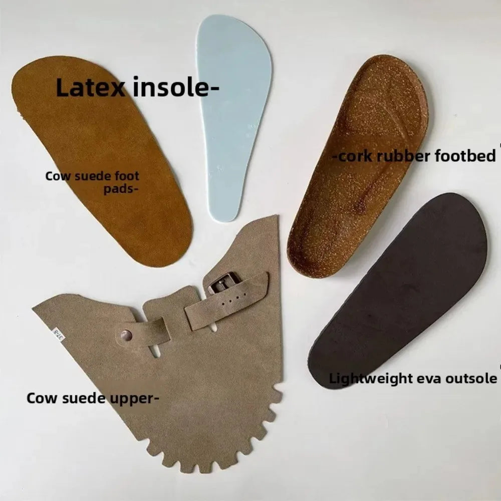 High-quality Vintage Fashion Suede Leather Sandals, Unisex, Spring and Autumn Trendy Premium Slippers