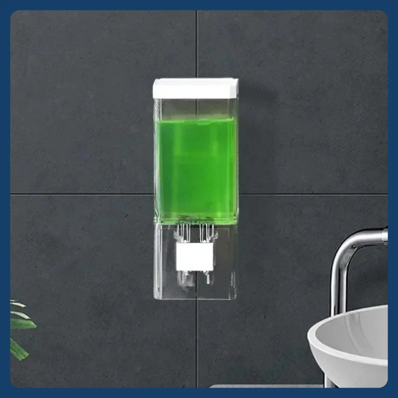 Transparent Wall-mounted Manual Soap Dispenser Household Bathroom Hotel Single-head Non-punching Hand Sanitizer Soap Dispenser