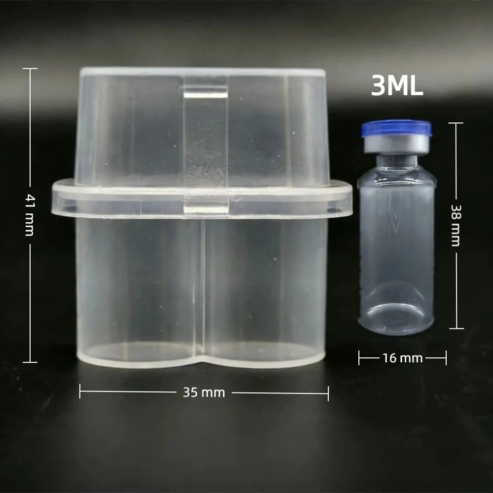 3/5/7/10mL 2/10/24-Slot Vial Storage Case Plastic Clear Microtube Storage Box Stackable Freezer Tube Box Refrigerator Organizer