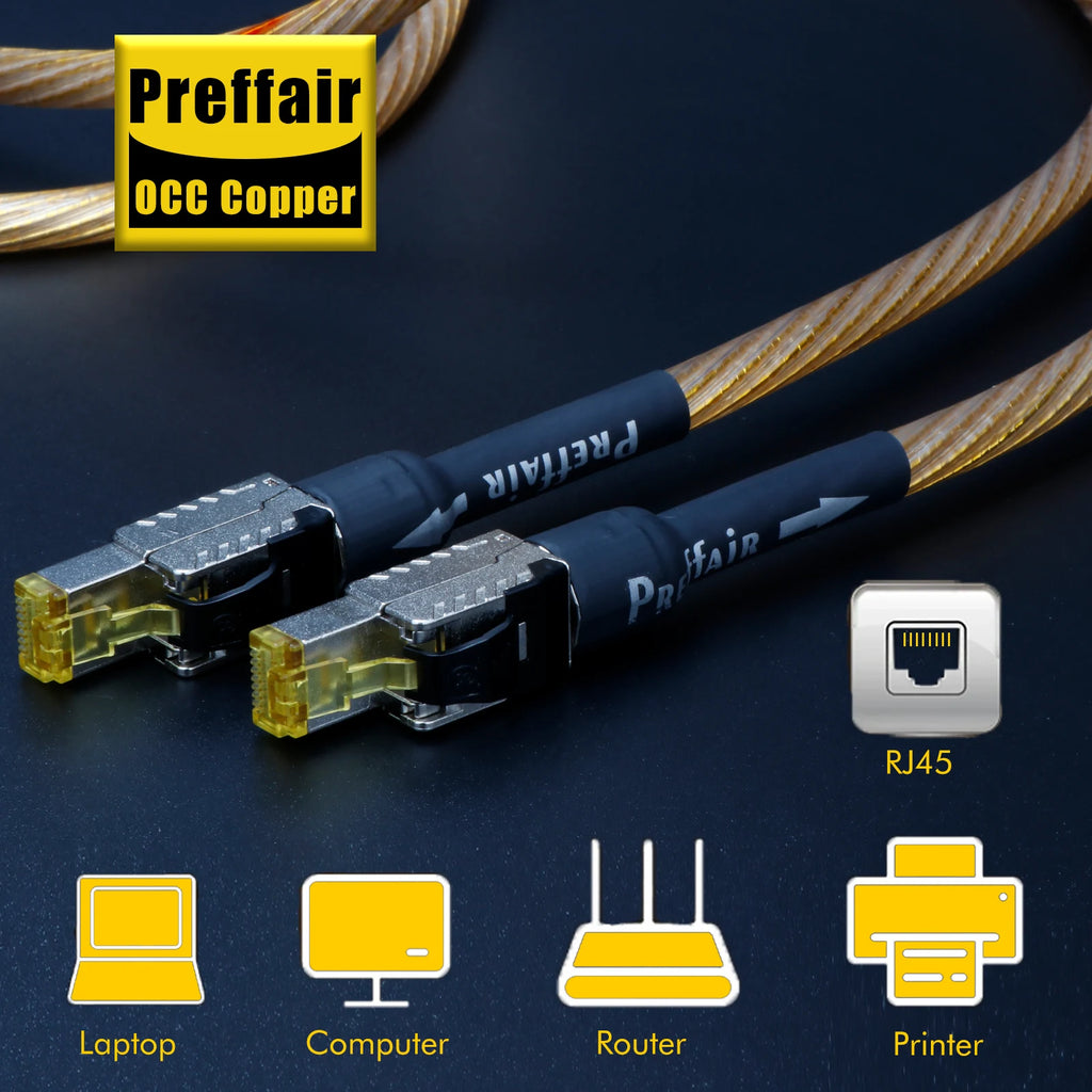 Ethernet Cable CAT8 40Gbps 2000MHz OCC Copper Network Cable Gold Plated Rj45 Lan Cord Patch Wire for Game Laptops PS 5/4 Router