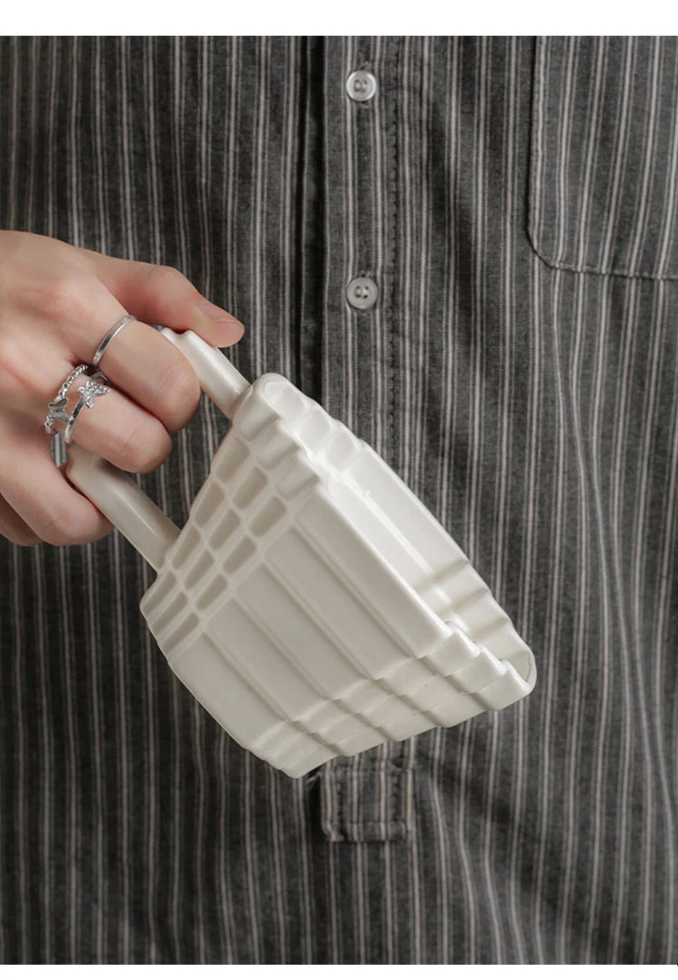 Ceramic Cups creative and individual solid colors, High-end underglaze color,Pixelated Mugs High appearance level drinkware Cup
