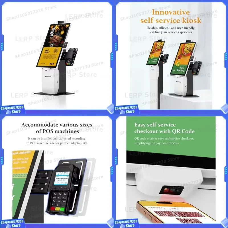 Touch Screen Kiosk Self-Service Ordering System with Printer Support POS Machine for Restaurant Payment Kiosk