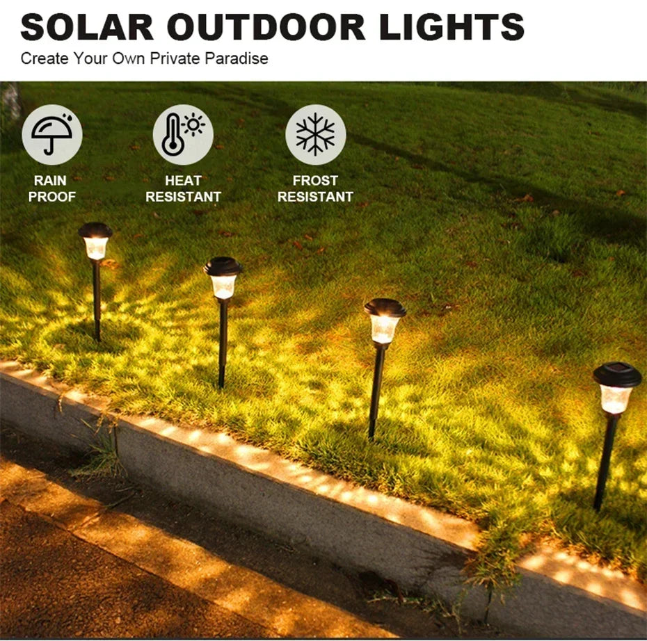 Solar Light Outdoors New Garden Lamps Powered Waterproof Landscape Path for Yard Backyard Lawn Patio Decorative LED Lighting