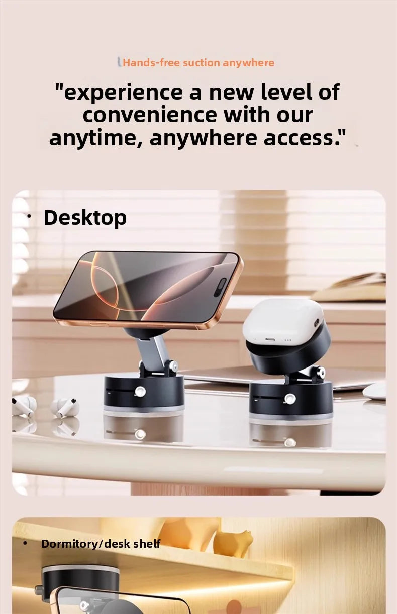 Magnetic Phone Stand Compatible with iPhone 12 13 14 15 16 MagSafe & Android, Adjustable 360° Rotating Desktop Holder, Strong Ma