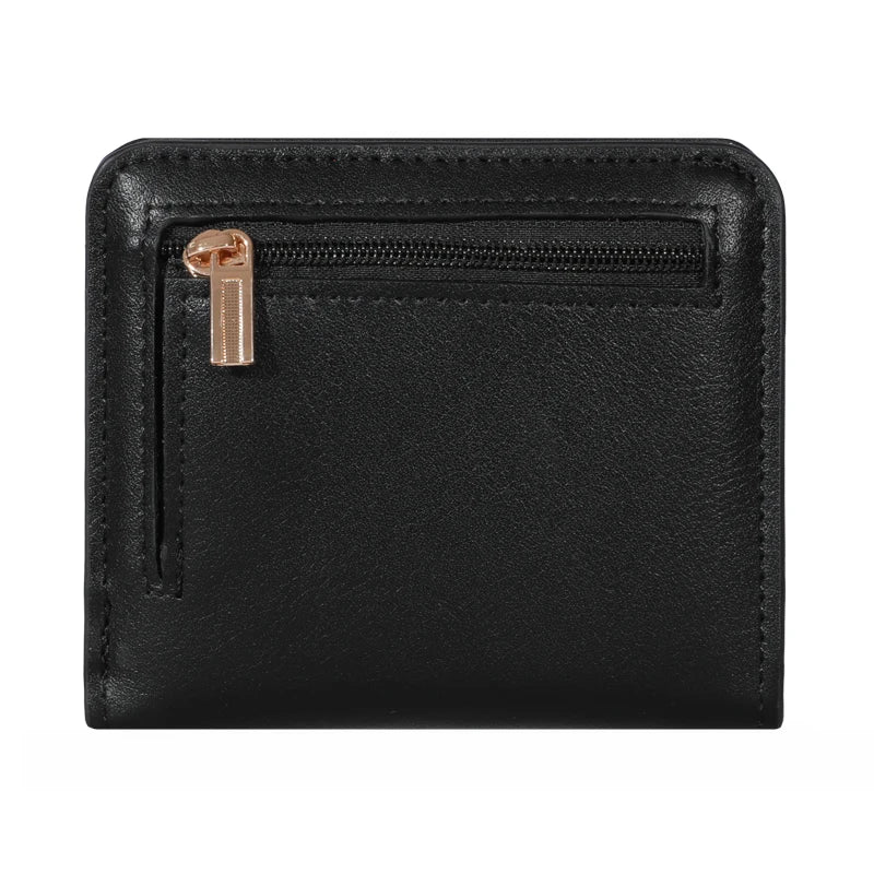 PU Minimalist Wallet - Snap Closure, Zip Pocket, Multifunctional Credit Card Holder, Casual Unisex Bag for Daily Use with