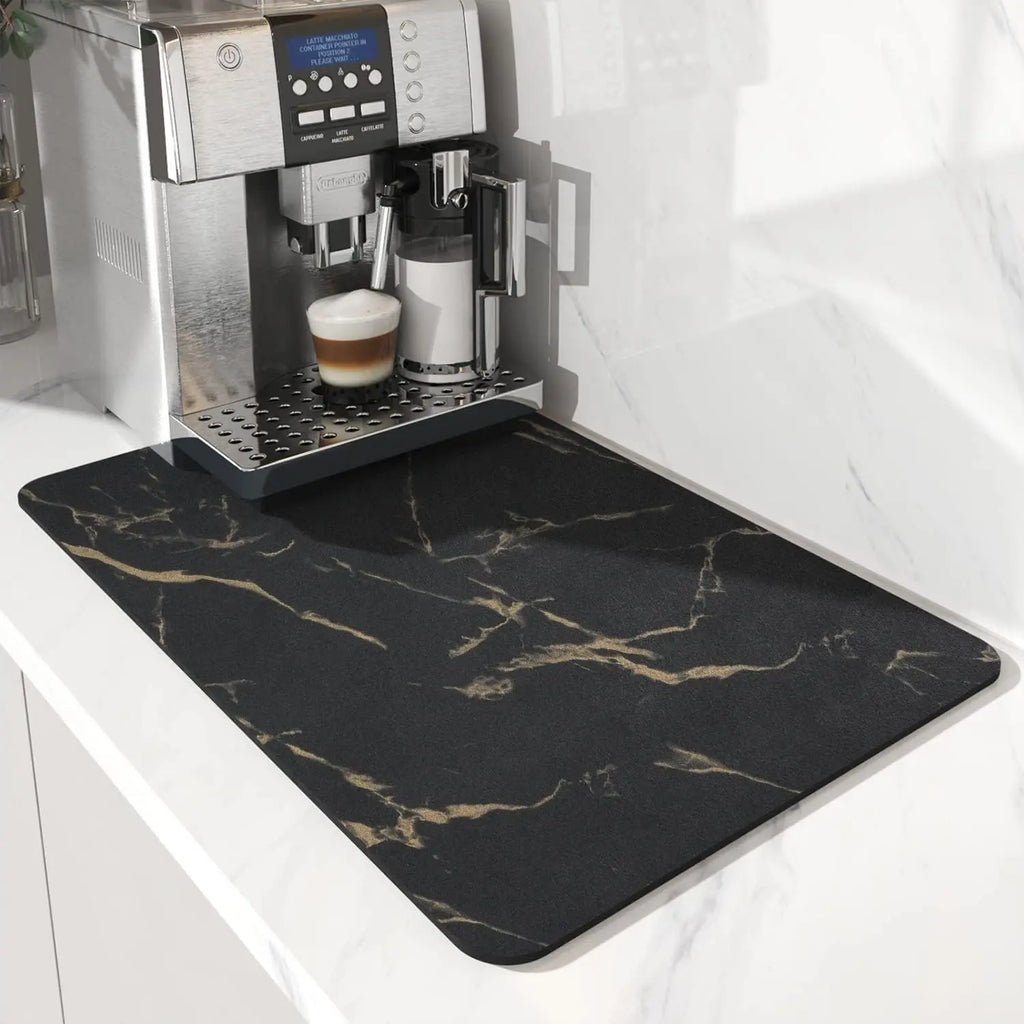 Coffee Machine Mat Rubber Backing Water-Absorbent Dish Drying Pad Kitchen Worktop Drainage Mat Home Decor