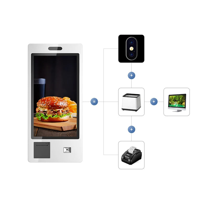 Wall Mount Or Floor Stand Android Os Self Ordering Kiosk Software Touchscreen Interactive Self-service Kiosk