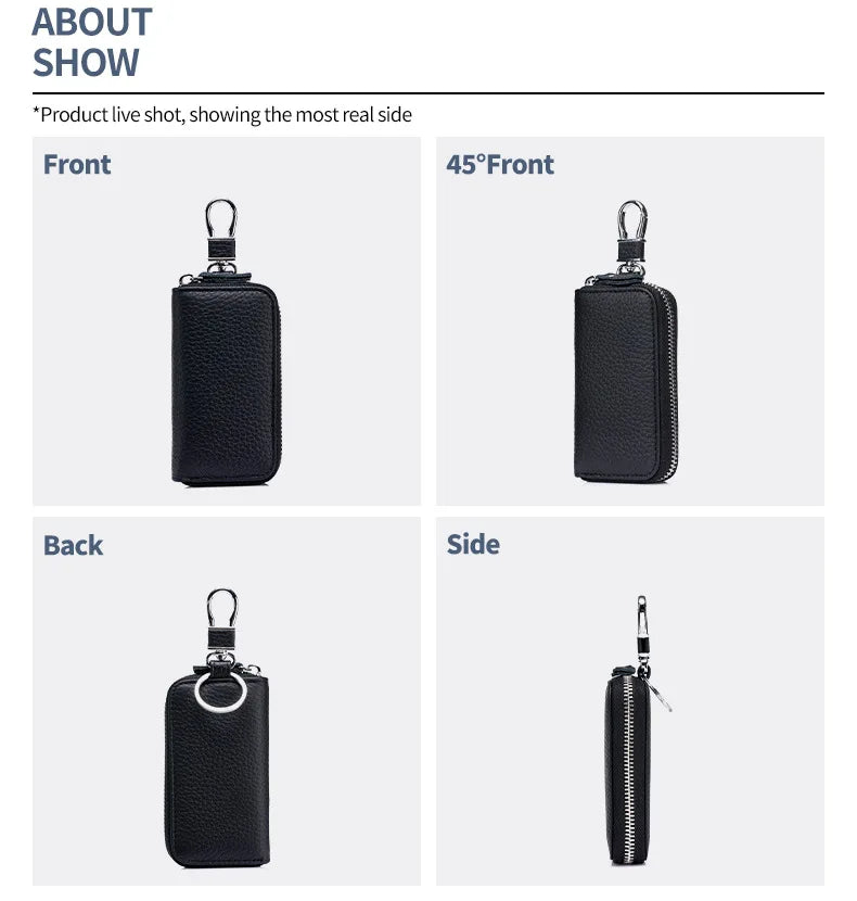 Key Case Multifunctional Zipper Men's Household Key Case Universal Car Keybag Women Leather Organizer Keychain Wallet 10 Color