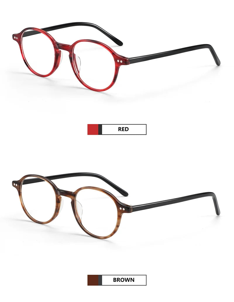 ZENOTTIC XS Size Unisex Ultralight Acetate Small Round Eyewear Anti Blue Light Blocking Computer Glasses Fashion Optical Frame