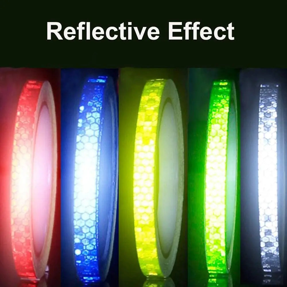 Safety Reflective Stickers Motorcycle Reflective Film Tape For Cycling Warning Strip Bicycle Wheel Decor Bike Reflective Tape