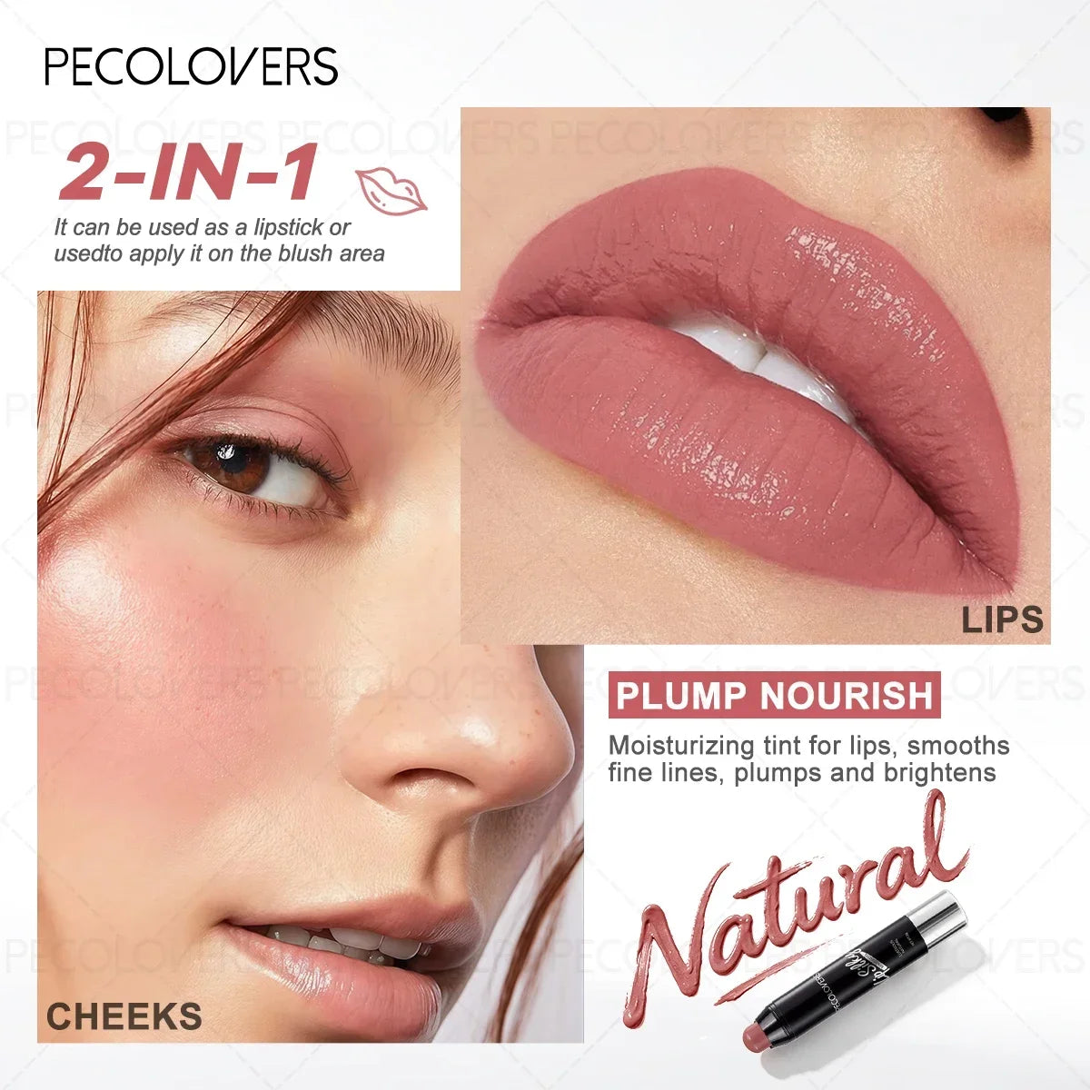 1PC Creamy Long-lasting Lipstick, Waterproof, Natural Moisturizing Lip Balm Pen, Non-stick Cup, Suitable for Date/Daily Needs