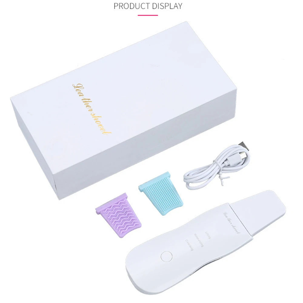 Ultrasonic Peeling Machine Skin Care Blackhead Remover Device Face Cleaning Pore Cleanser Facial Lifting Massager Skin Scrubber