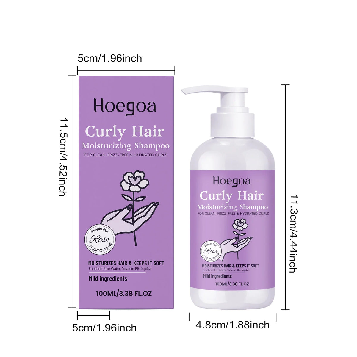 Moisturizing Shampoo for Curly Hair - Hydrates and Nourishes Curly Hair, Daily Care, Gentle Scalp Cleansing