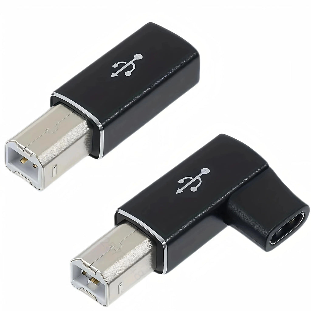 USB C female to Midi 90 degree adapter, USB C to male USB B printer adapter, compatible with printers, MIDI, electronic pianos,i