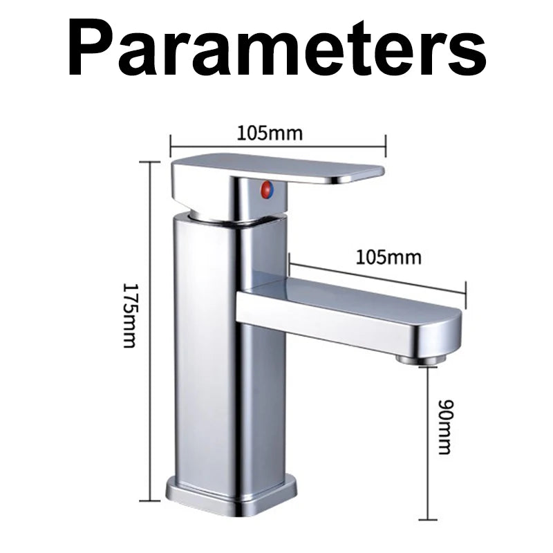 Stainless Steel Bathroom Faucet with Hot And Cold Water Outlet Valves Versatile Sink Faucet for Bathroom Cabinet And Basin