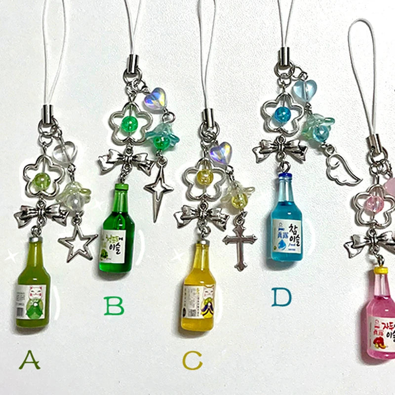 Y2K Soju Phone Charm Handmade Unique Gift for Girls 1 Piece