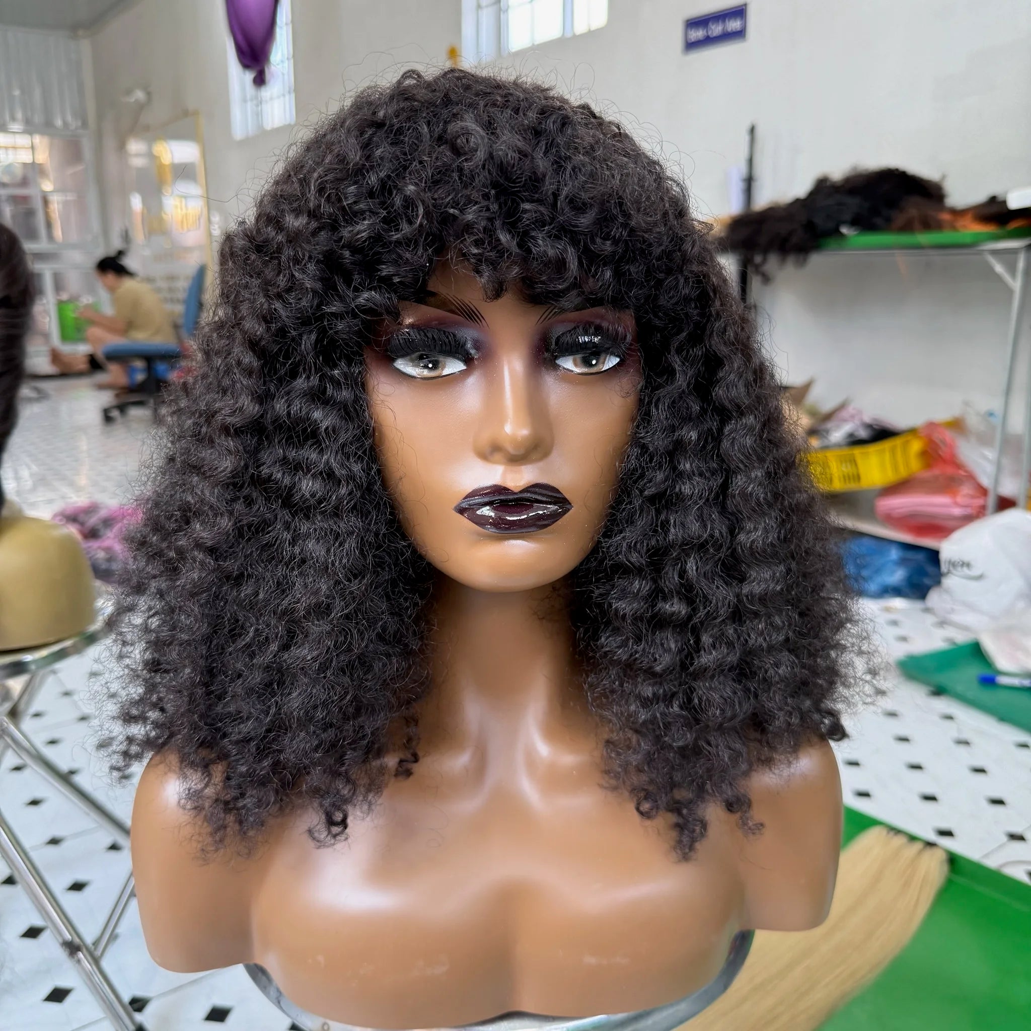 Burmese curly wig Vietnamese hair 100% Human Hair HAIR STYLIST