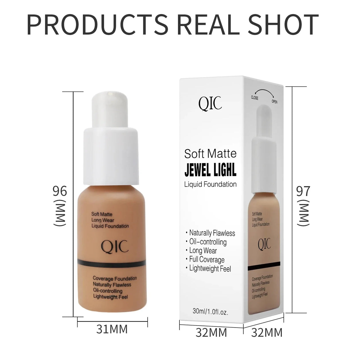 5 Colors Liquid Foundation Concealer Naturally Face Foundation Flawless Matte Oil-Control Waterproof Long Lasting 60g Optional