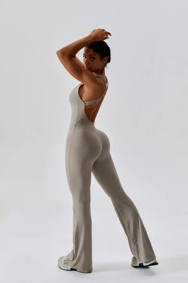 Summer Sport Yoga Jumpsuit Dance Traning Bell Bottoms One-Piece Clothes for Women  Sport Set Women Workout Clothes for Women