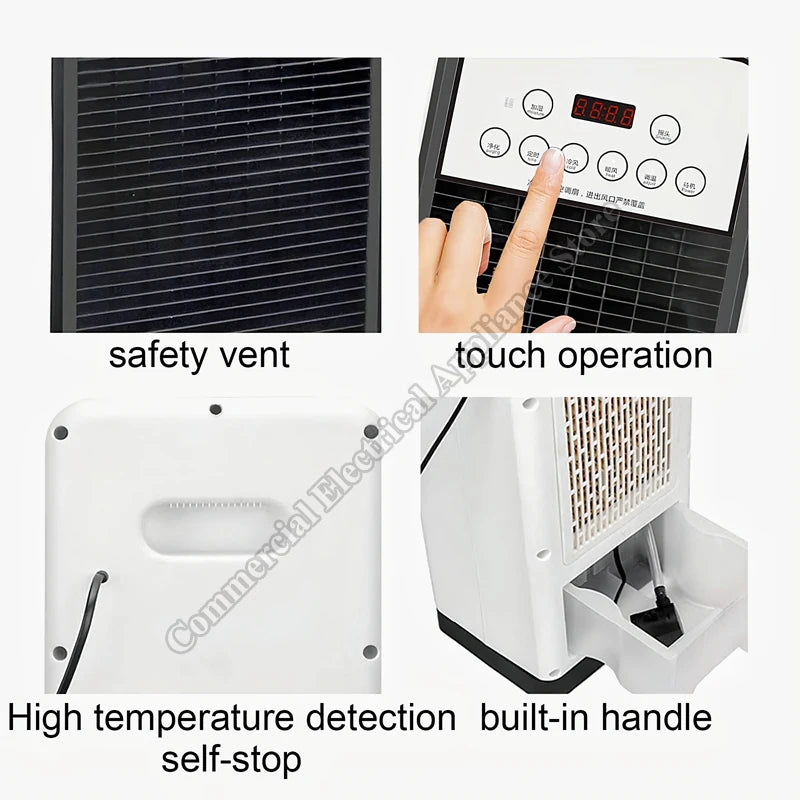 Water-Cooled Air Conditioner Fan Vertical Portable Electric Fan Household Mobile Cooling and Dual-use Heating Fan