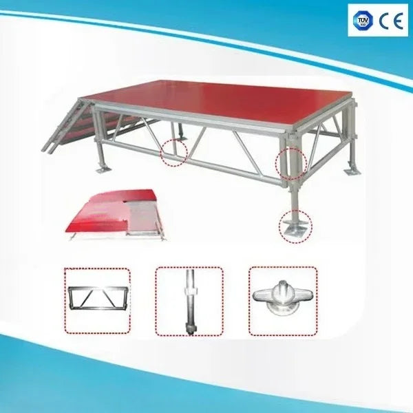 【Popular】1.22M 2.44m Aluminum Concert Stage Podium 4x 8ft Plywood Stage 4ft 8ft