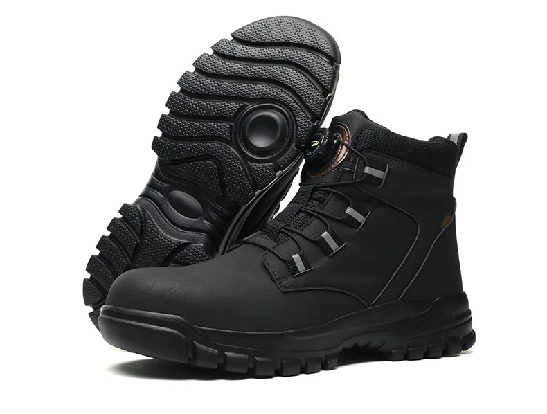 Size 47 48 Winter Work Safety Boots Men Steel Toe Work Shoes Rotating Button Waterproof Protective Men Safety Shoes Footwear