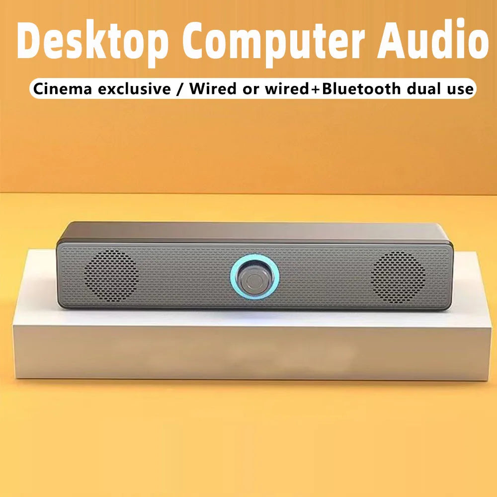 PC Soundbar Wired and Wireless Bluetooth Speaker USB Powered Soundbar for TV Pc Laptop Gaming Home Theater Surround Audio System