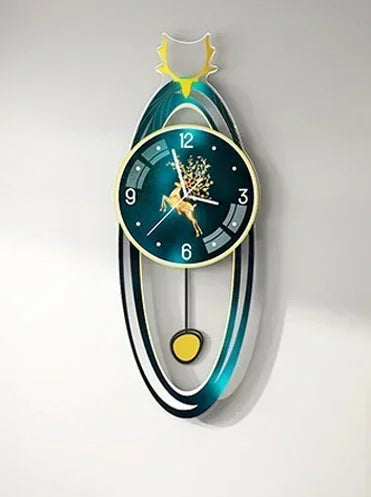 Modern Light Luxury Clock Wall Clock Living Room Creative Simple Home Fashion Atmosphere Wall Wall Clock Lamp Home Decor R8O8C2
