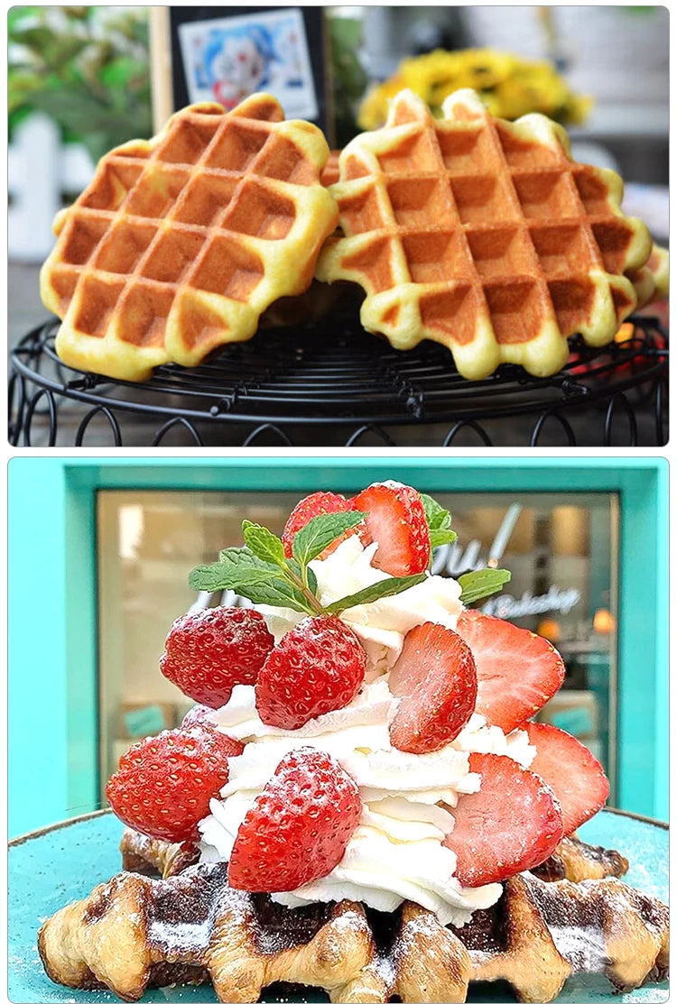 Croffle Maker Commercial Honeycomb Shape Waffle Making Machine Electric 4 Slice Square Waffle Maker