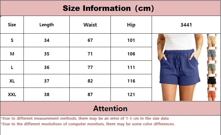 Summer casual pants women's solid color new high waist straight tube drawstring loose casual shorts women